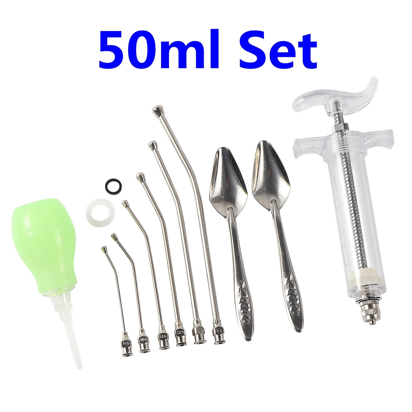 1 Set Parrot Manual Feeding Syringe 10Ml/20/50Ml with 6 Feeding Tubes Feeding Spoons Pet Bird Feeding and Medicine Feeding Set