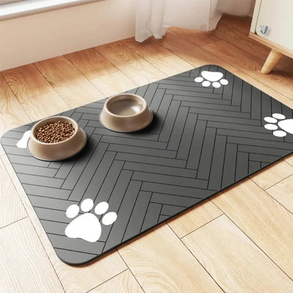 Pet Feeding Placemat for Dogs Cats Absorbent Pets Feeding Mat Waterproof Rubber Backing Quick Dry Pets Food and Water Bowl Pad