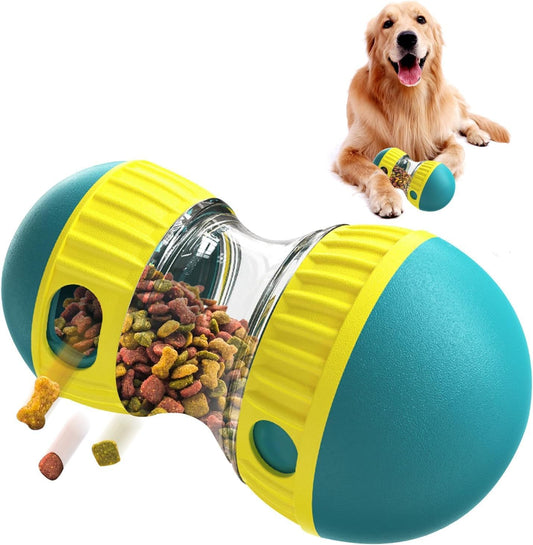 Interactive Dog Puzzle Toy - Adjustable Food Dispensing Ball & Slow Feeder Enrichment Training Toy for Small, Medium, Large Dogs - Fun Interactive Dog Toys