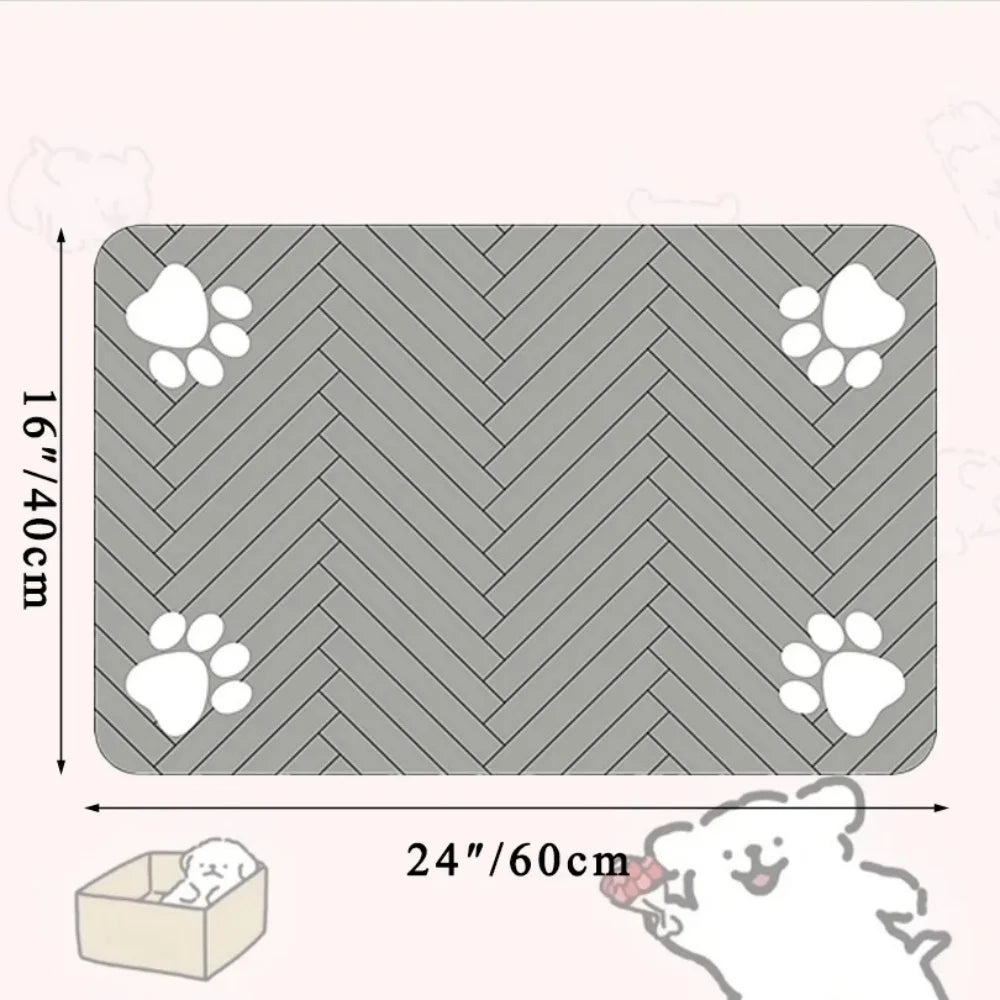 Pet Feeding Placemat for Dogs Cats Absorbent Pets Feeding Mat Waterproof Rubber Backing Quick Dry Pets Food and Water Bowl Pad