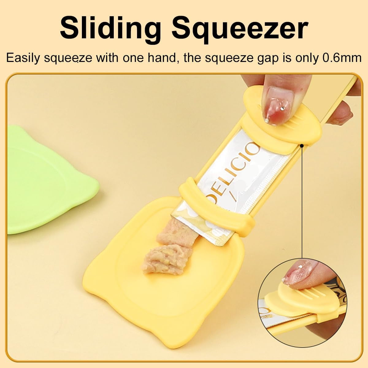 Cat Treat Dispenser Spoon - Feeder Tool for Cat Snacks, 10.43 Inch Soft Silicone Squeezer, Convenient Hanging Hole for Storage