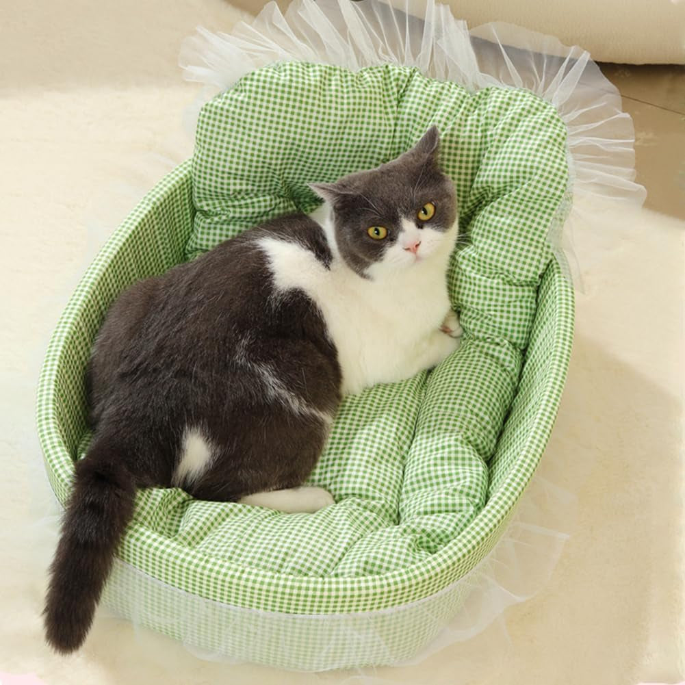 Princess Cat Bed, Luxury Lace Pet Sofa for Cats & Puppies | Luxury Lace Princess Pet Bed with Soft Cushion, All-Season Sofa for Cats, Kittens and Small Dogs, Providing Cozy Comfort
