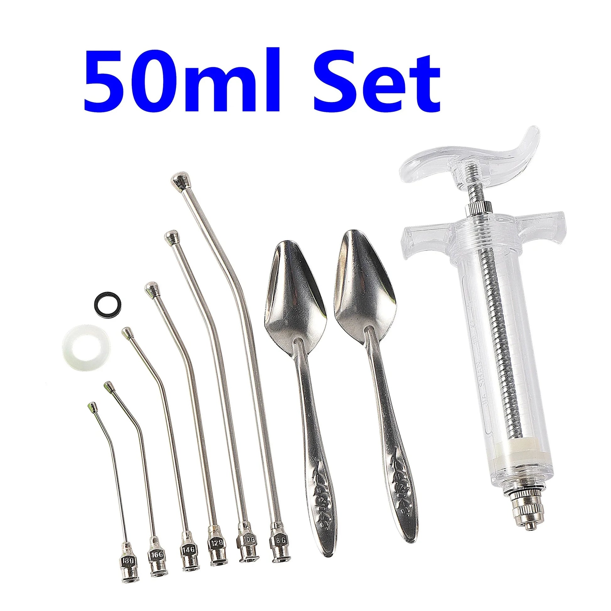 1 Set Parrot Manual Feeding Syringe 10Ml/20/50Ml with 6 Feeding Tubes Feeding Spoons Pet Bird Feeding and Medicine Feeding Set