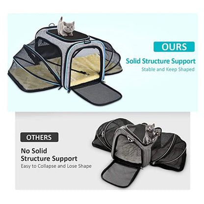 Pet Carrier Bag Foldable Expandable Travel Bag Mesh Breathable Outdoor Portable Pet Bag Suitable for Car Outdoor Travel
