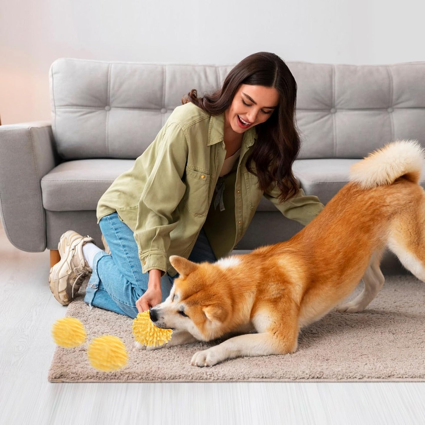 Interactive Dog Toys, Electric Dog Ball Toy with Cover, Automatic Dog Toys to Keep Them Busy, Moving Dog Enrichment Toys for Small/Medium/Large Dogs (Large Orange)
