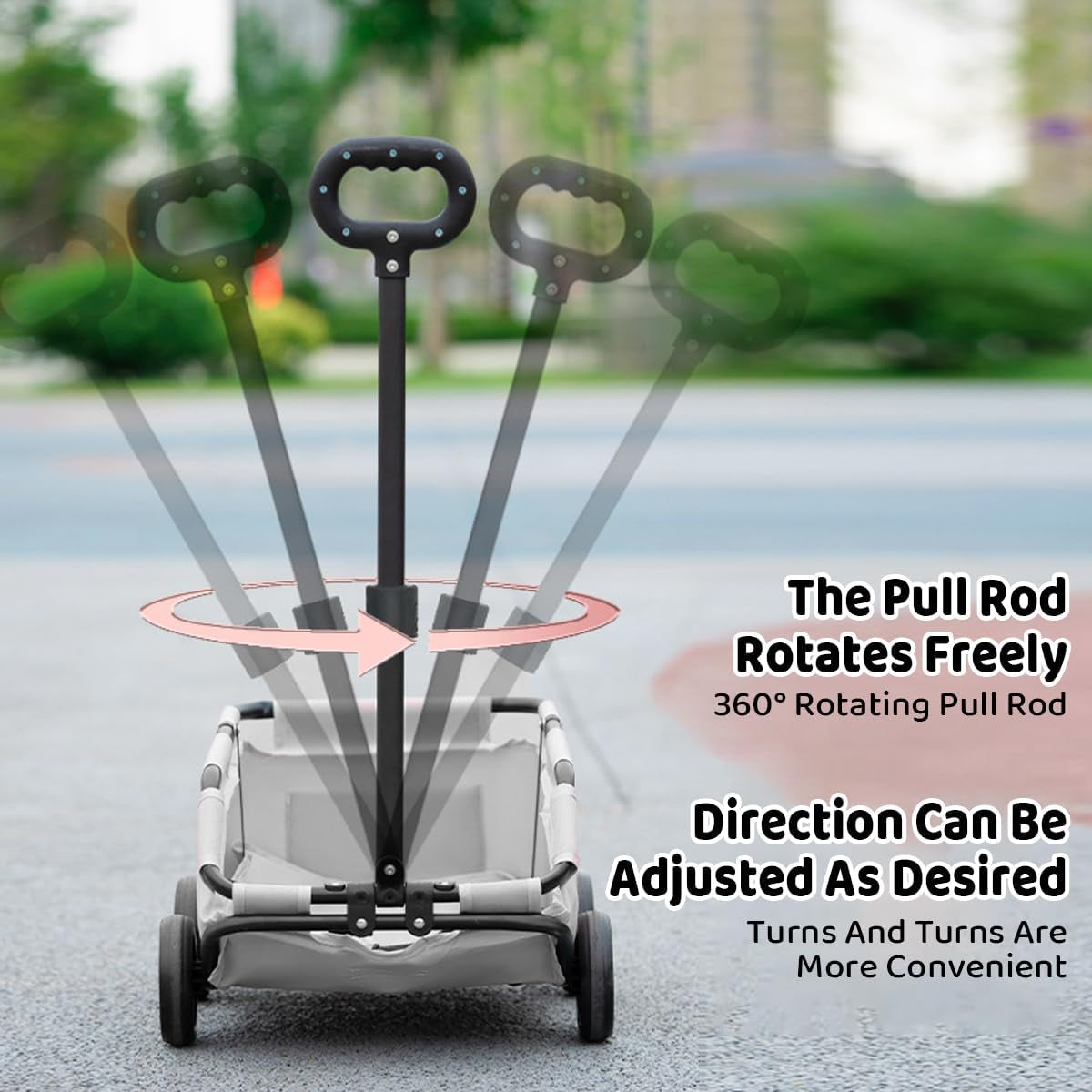 Lightweight Folding Pet Stroller, 20Cm Thin Foldable Travel Dog Cart for Small Pets, 360° Rotating Handle, Sturdy PVC Base with Safety Buckle, Ideal for Cats, Dogs, and More