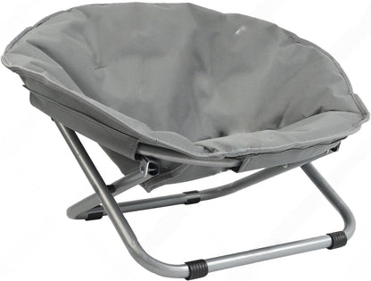 Portable Folding round Pet Bed Chair, Elevated Adjustable Height Waterproof Cat Bed Small Dog Bed (Grey)