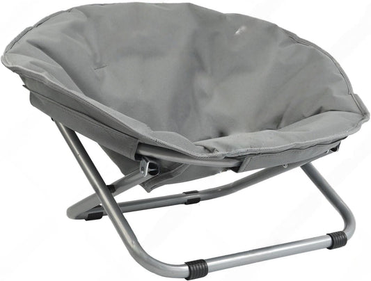 Portable Folding round Pet Bed Chair, Elevated Adjustable Height Waterproof Cat Bed Small Dog Bed (Grey)
