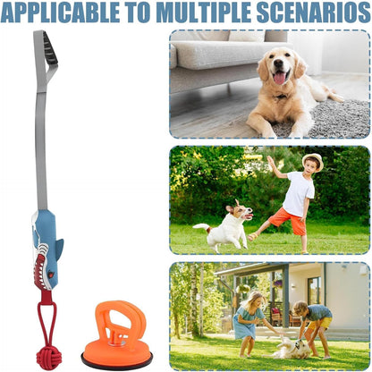 Suction Cup Tug of War Dog Toy, Interactive Dog Tug Toy, Suction Cup Squeaky Teething Pet Chewers, Dog Toys to Keep Them Busy - for Teeth Cleaning Boredom Relief Indoor Outdoor Play (Blue)