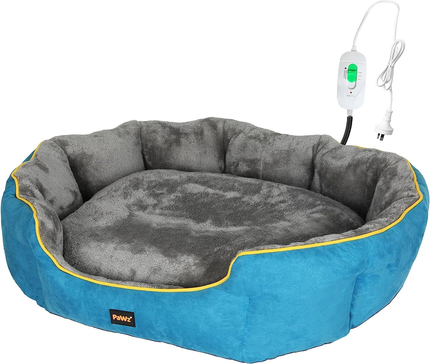Electric Heated Dog Bed,Heating Mat for Dog & Cat,Pet Supplies Washable with Removable Cover,70×60×18Cm,Blue