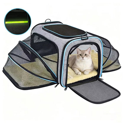Pet Carrier Bag Foldable Expandable Travel Bag Mesh Breathable Outdoor Portable Pet Bag Suitable for Car Outdoor Travel