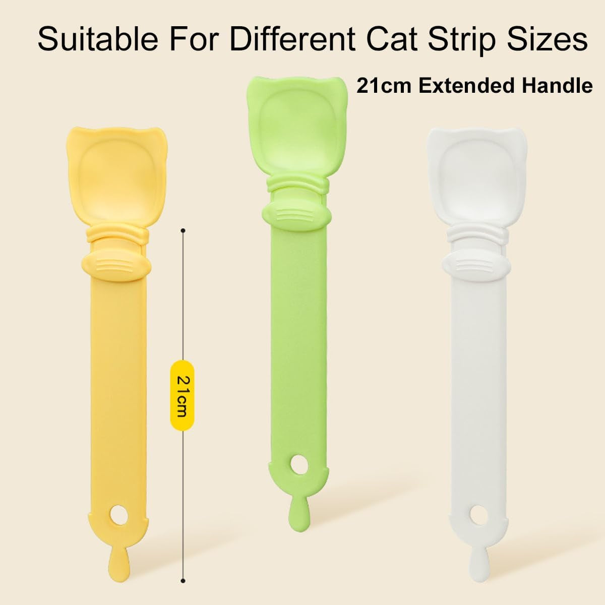 Cat Treat Dispenser Spoon - Feeder Tool for Cat Snacks, 10.43 Inch Soft Silicone Squeezer, Convenient Hanging Hole for Storage