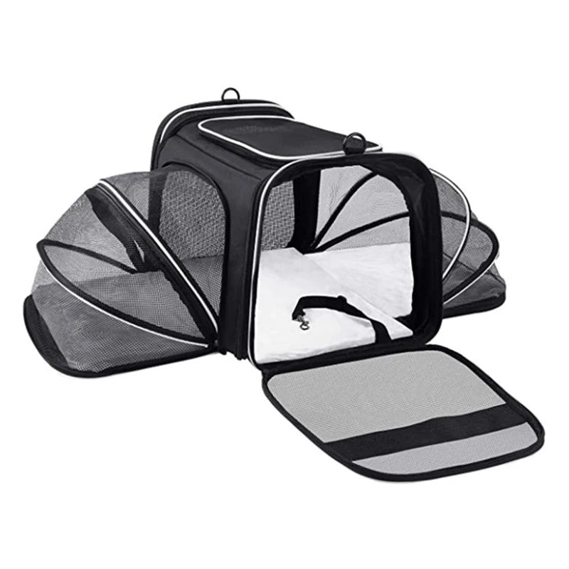 Pet Carrier Bag Foldable Expandable Travel Bag Mesh Breathable Outdoor Portable Pet Bag Suitable for Car Outdoor Travel