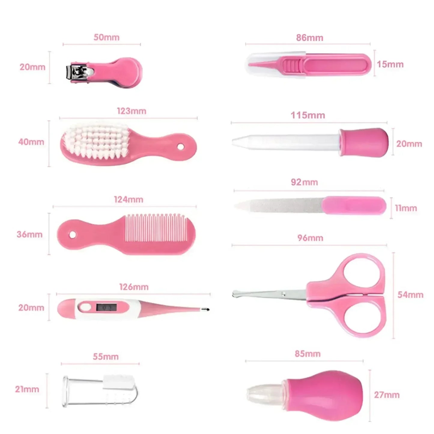 10Pcs/Set Baby Health Care Kit Kids Nail Hair Health Care Thermometer Grooming Brush Clipper Teether Toothbrush Baby Essentials