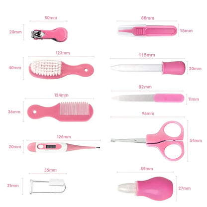 10Pcs/Set Baby Health Care Kit Kids Nail Hair Health Care Thermometer Grooming Brush Clipper Teether Toothbrush Baby Essentials