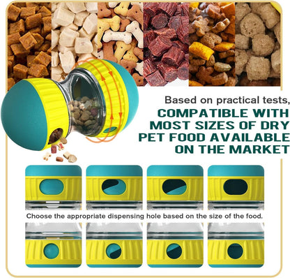Interactive Dog Puzzle Toy - Adjustable Food Dispensing Ball & Slow Feeder Enrichment Training Toy for Small, Medium, Large Dogs - Fun Interactive Dog Toys