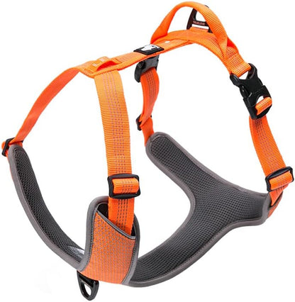 TLH6071 Dog Harness Adjustable Reflective No Pull Durable Vest for Pets Car Travel Outdoor (Orange,M)