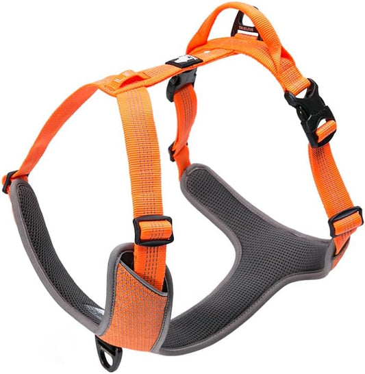 TLH6071 Dog Harness Adjustable Reflective No Pull Durable Vest for Pets Car Travel Outdoor (Orange,M)