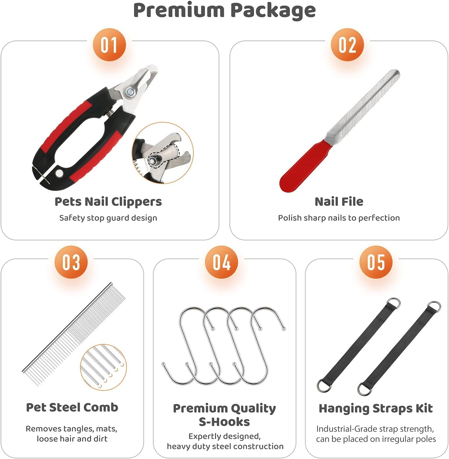 Pet Dog Grooming Hammock Harness for Cats & Dogs, Dog Sling for Grooming, Dog Hammock Restraint Bag with Nail Clippers/Trimmer, Nail File, Pet Comb,Ear/Eye Care