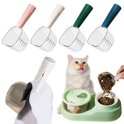 Pet Dog Cats Food Scoop with Measurement Dual-Function Food Scoop 1 Cup Capacity Pet Food Measuring Scoop for Pet Feeding