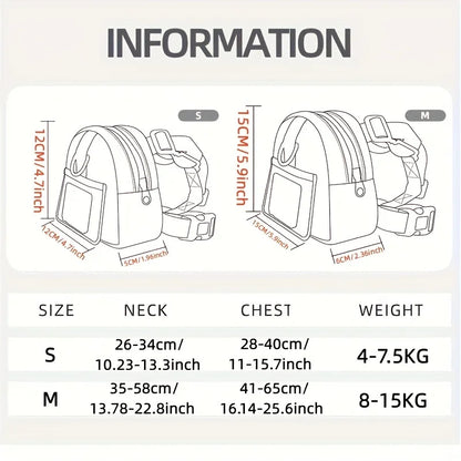 Cartoon Pet Backpack Leash Set - Detachable Dog Leash & Cat Carrier, Polyester Outdoor Travel Accessories for Small Pets