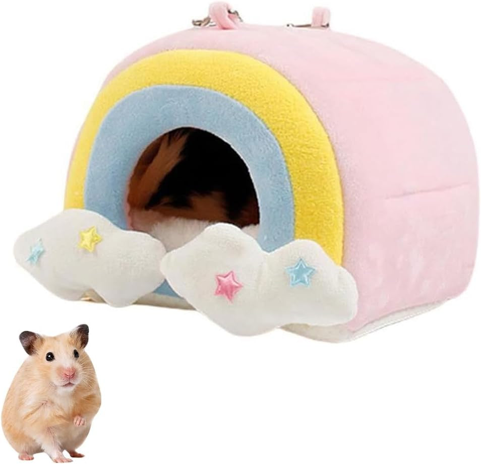 Soft Guinea Pig Bed, Cave Bed Nest Hideout, Warm House Cage Supplies, Small Animal Hideout for Chinchilla, Hamsters, Hedgehog, Machine Washable