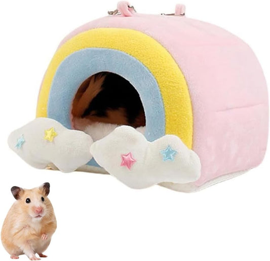 Soft Guinea Pig Bed, Cave Bed Nest Hideout, Warm House Cage Supplies, Small Animal Hideout for Chinchilla, Hamsters, Hedgehog, Machine Washable