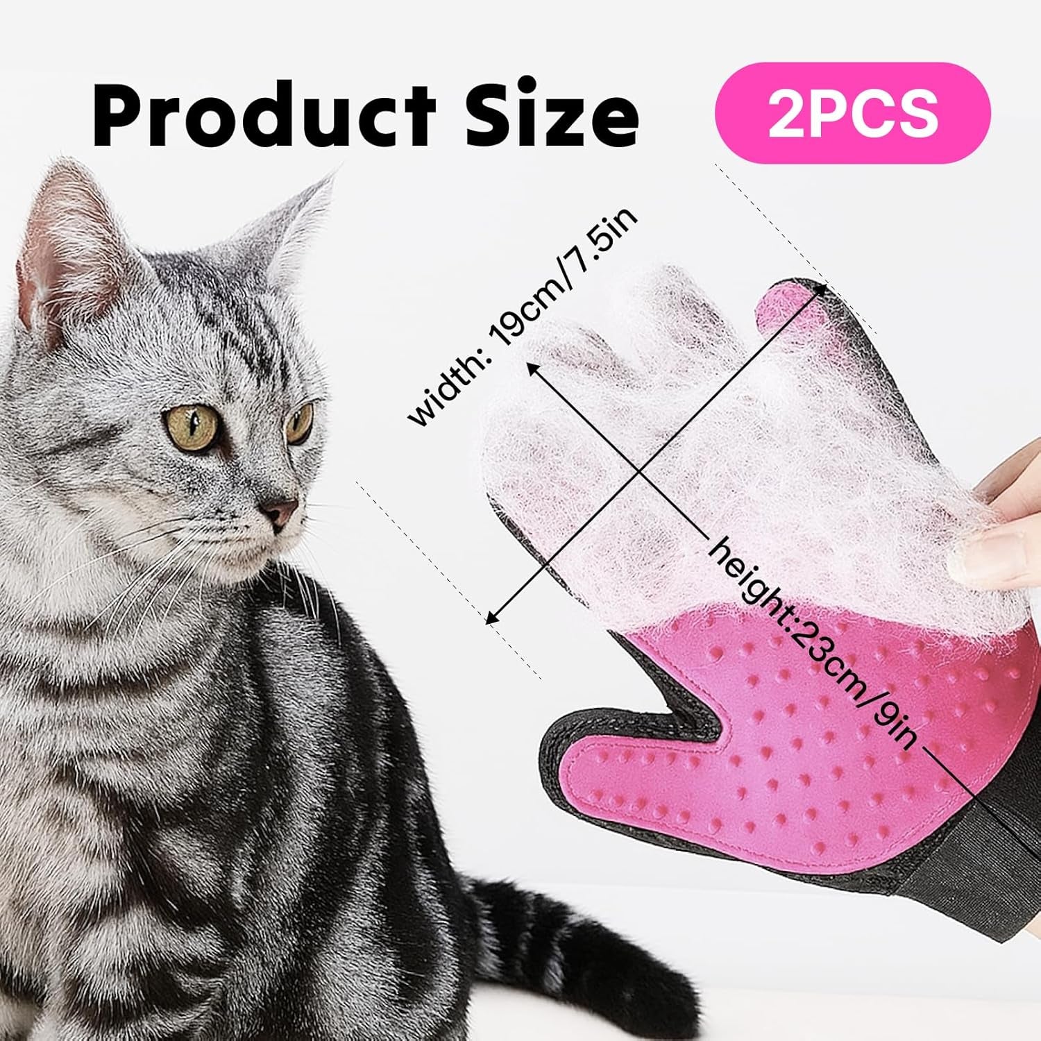 Pet Grooming Glove for Dogs, Cats, and Other Pets, Gentle Deshedding Brush Mitt with Enhanced Five Finger Design, Effective Hair Remover and Massage Tool for Long and Short Fur