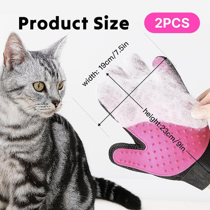 Pet Grooming Glove for Dogs, Cats, and Other Pets, Gentle Deshedding Brush Mitt with Enhanced Five Finger Design, Effective Hair Remover and Massage Tool for Long and Short Fur