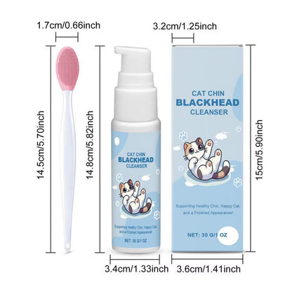 Cat Chin Cleaner 30G Blackhead Cleaning Lotion Pet Chin Acne Care Brush Dog Cat Grooming Supplies Tooth Stain Remover for Pets
