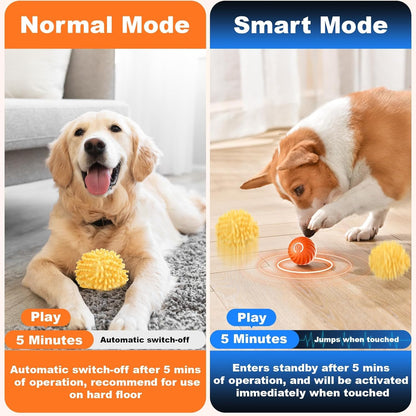Interactive Dog Toys, Electric Dog Ball Toy with Cover, Automatic Dog Toys to Keep Them Busy, Moving Dog Enrichment Toys for Small/Medium/Large Dogs (Large Orange)