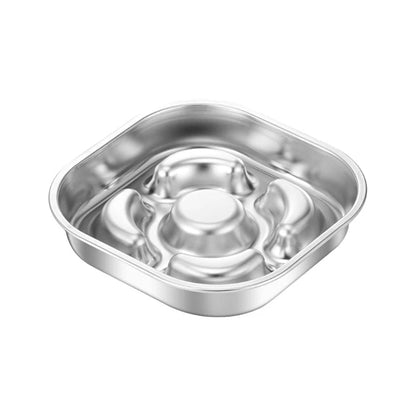 304 Stainless Steel Slow Feeding Dog Bowl, Non-Slip, Spill-Proof, Anti-Tip Pet Cat and Dog Food and Water Bowl