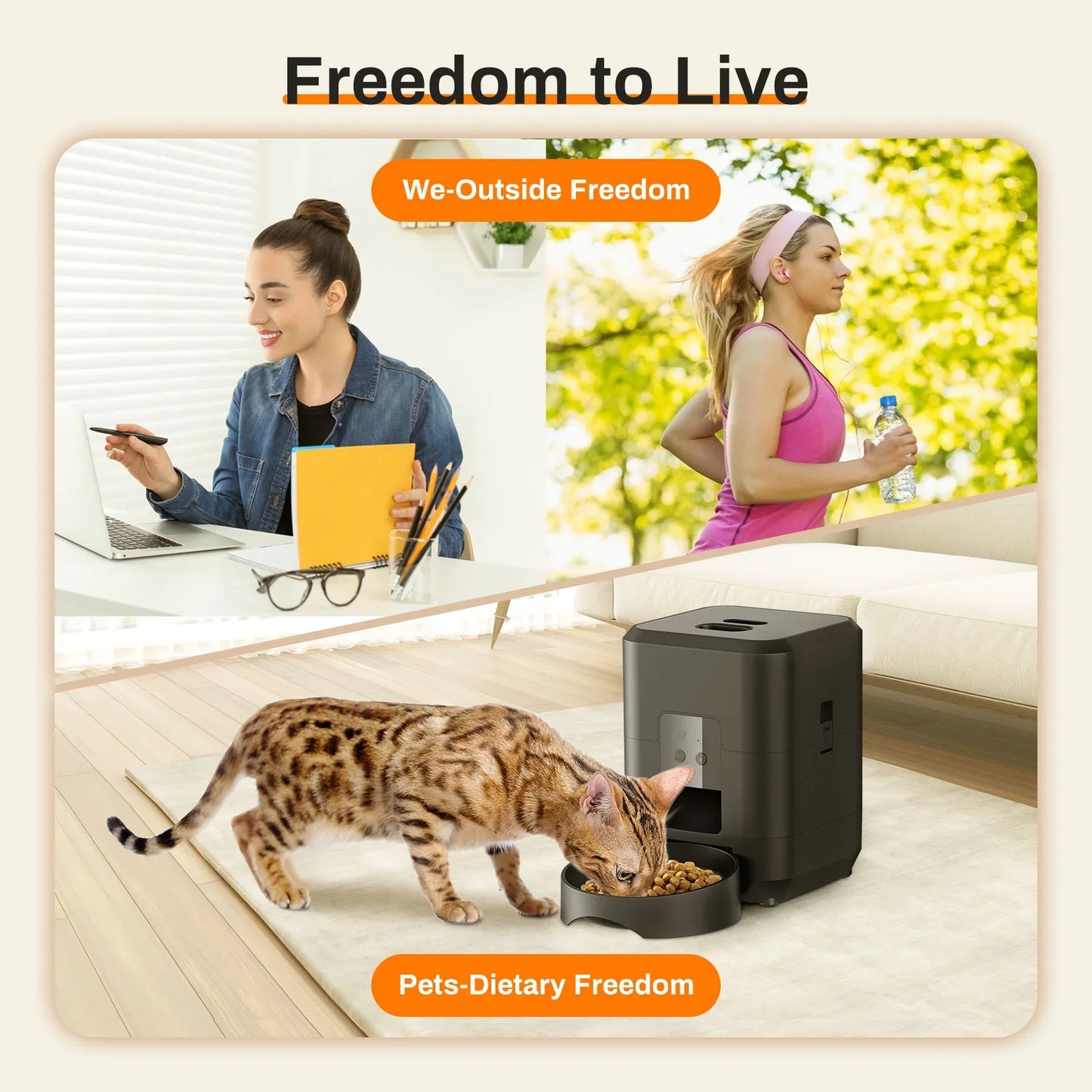 HEYBO Smart Pet Feeder | Automatic, 2L Capacity for Cats & Dogs