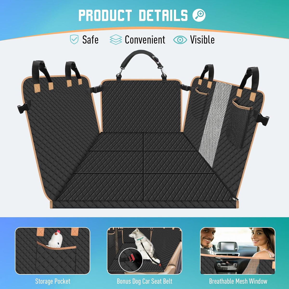 Hard-Bottom Back Seat Extender & Dog Hammock