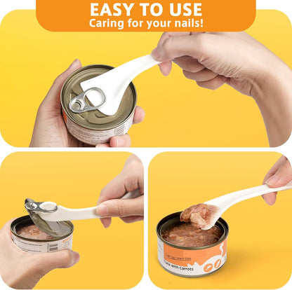 Pet Food Can Lids, Universal Size Can Covers for Dog and Cat Cans, Silicone Cat Food Top with Sunflower Shape One Fit 3 Standard, Multifunctional Pet Can Opener Can Spoons (2 Pieces)