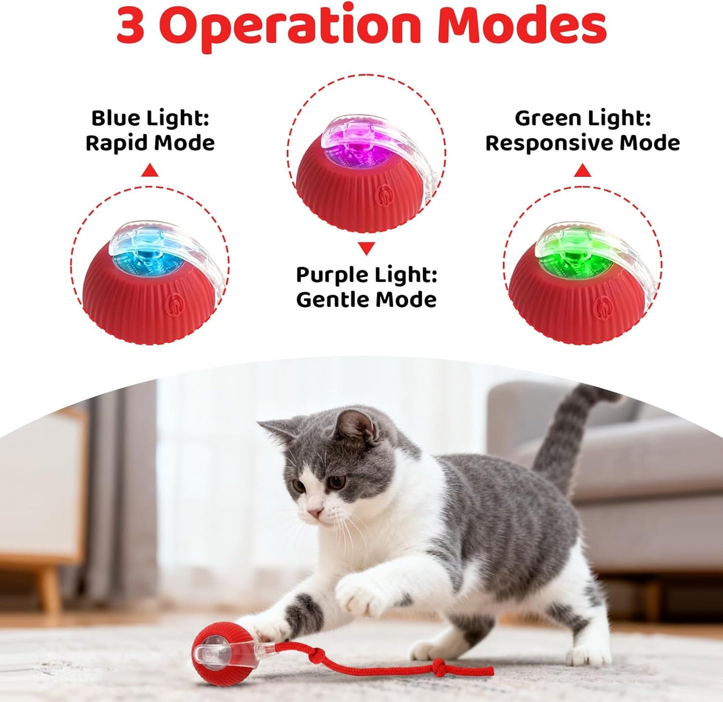 Interactive Pet Toys, Interactive Cat & Dog Toys, Motion Activated Automatic Rol
