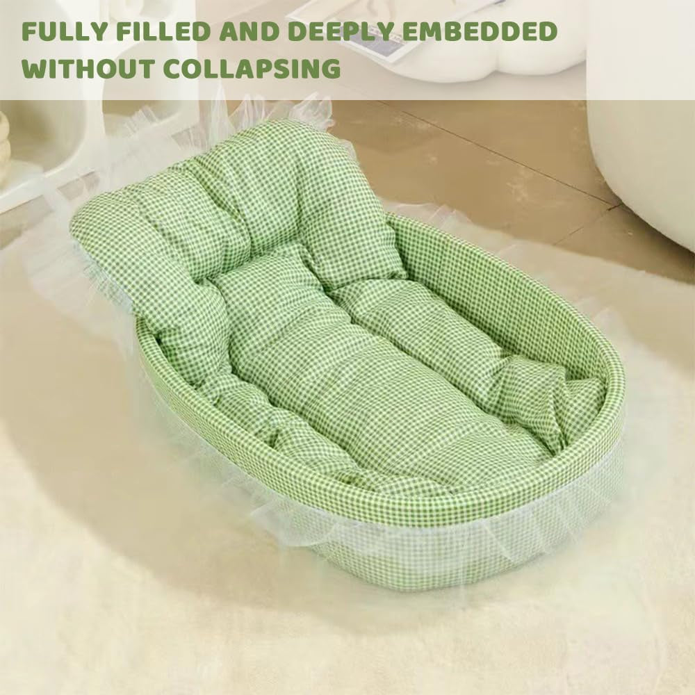 Princess Cat Bed, Luxury Lace Pet Sofa for Cats & Puppies | Luxury Lace Princess Pet Bed with Soft Cushion, All-Season Sofa for Cats, Kittens and Small Dogs, Providing Cozy Comfort