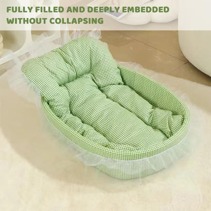 Princess Cat Bed, Luxury Lace Pet Sofa for Cats & Puppies | Luxury Lace Princess Pet Bed with Soft Cushion, All-Season Sofa for Cats, Kittens and Small Dogs, Providing Cozy Comfort