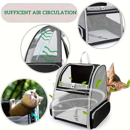 Large Foldable Pet Carrier Breathable Outdoor Shoulder Dog Cat Travel Backpack