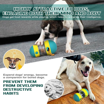 Interactive Dog Puzzle Toy - Adjustable Food Dispensing Ball & Slow Feeder Enrichment Training Toy for Small, Medium, Large Dogs - Fun Interactive Dog Toys