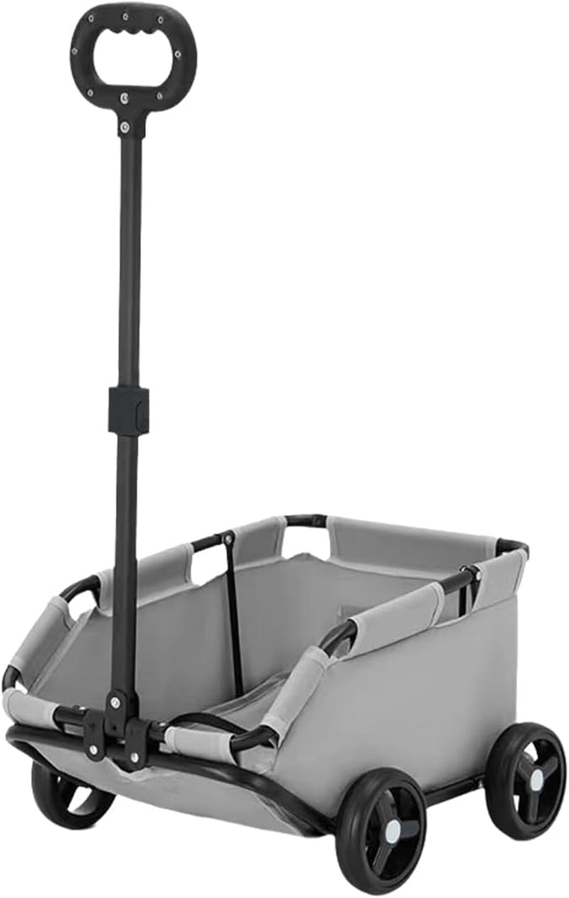 Lightweight Folding Pet Stroller, 20Cm Thin Foldable Travel Dog Cart for Small Pets, 360° Rotating Handle, Sturdy PVC Base with Safety Buckle, Ideal for Cats, Dogs, and More