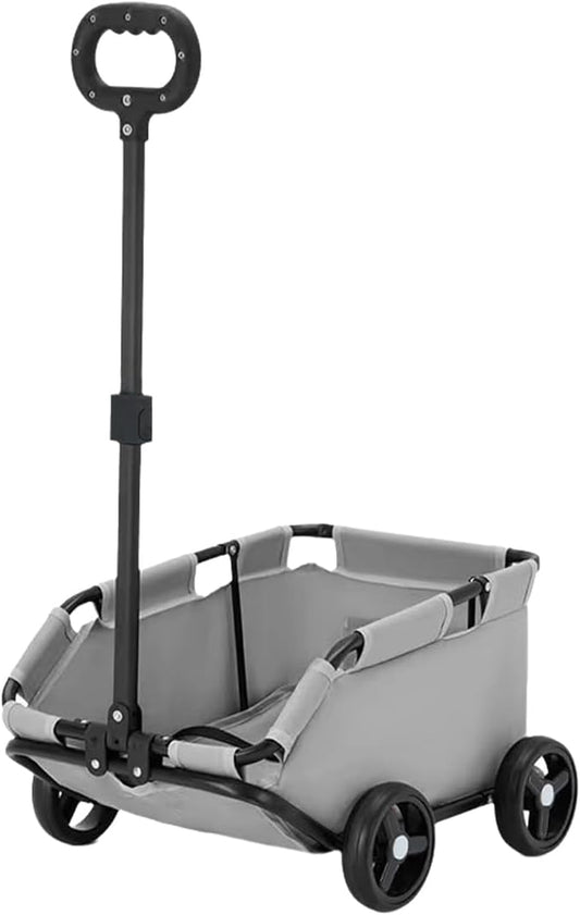 Lightweight Folding Pet Stroller, 20Cm Thin Foldable Travel Dog Cart for Small Pets, 360° Rotating Handle, Sturdy PVC Base with Safety Buckle, Ideal for Cats, Dogs, and More