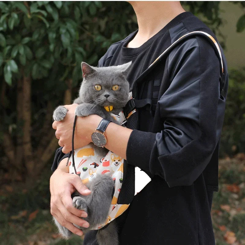 Portable Breathable Cat Bag Pet Travel Tote Bag Backpack for Carrying Pets on Both Shoulders Outdoor Travel Set for Cats and Dog