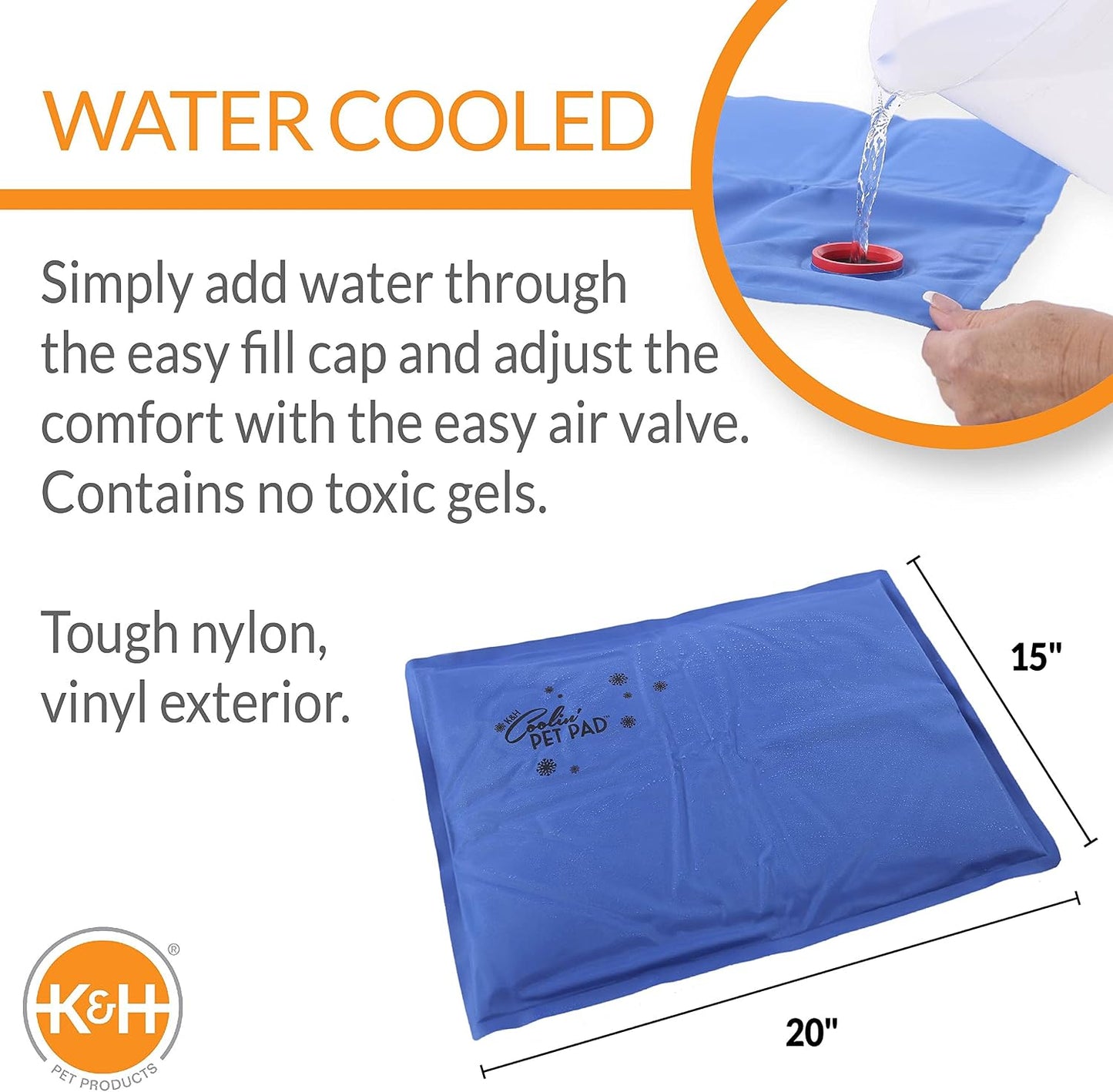 Coolin' Pet Pad Dog Mat, Portable Dog Cooling Mat for Travel or in Home, Perfect for Carriers, Crates, Outdoor Houses, Yards, Porches, Pet Beds & More - Medium 20 X 15In Chill Blue