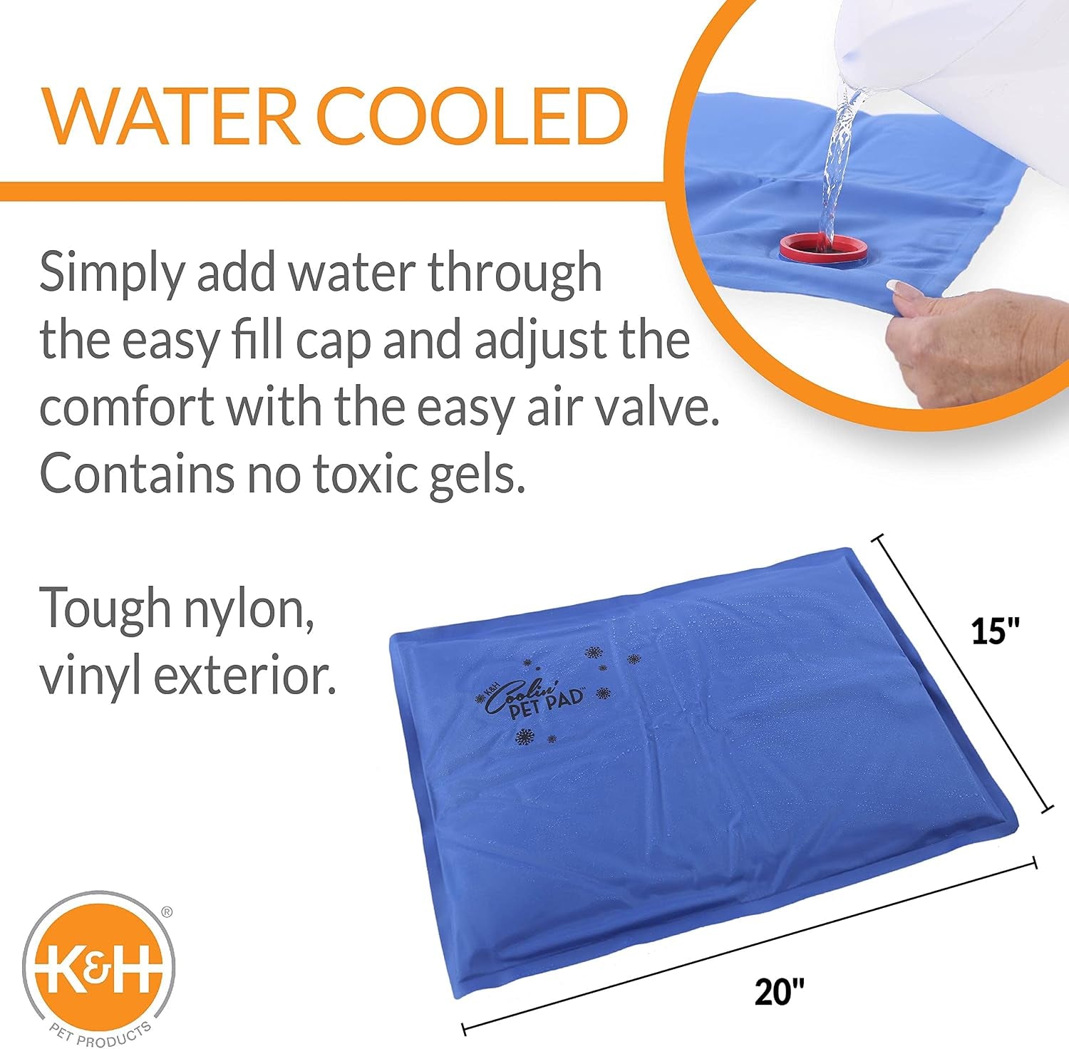 Coolin' Pet Pad Dog Mat, Portable Dog Cooling Mat for Travel or in Home, Perfect for Carriers, Crates, Outdoor Houses, Yards, Porches, Pet Beds & More - Medium 20 X 15In Chill Blue