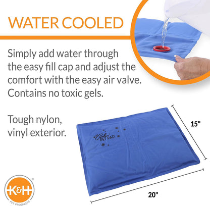 Coolin' Pet Pad Dog Mat, Portable Dog Cooling Mat for Travel or in Home, Perfect for Carriers, Crates, Outdoor Houses, Yards, Porches, Pet Beds & More - Medium 20 X 15In Chill Blue