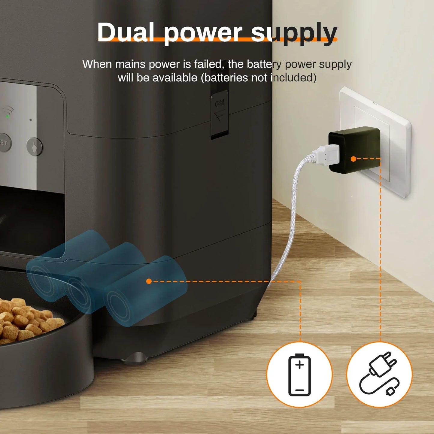 HEYBO Smart Pet Feeder | Automatic, 2L Capacity for Cats & Dogs