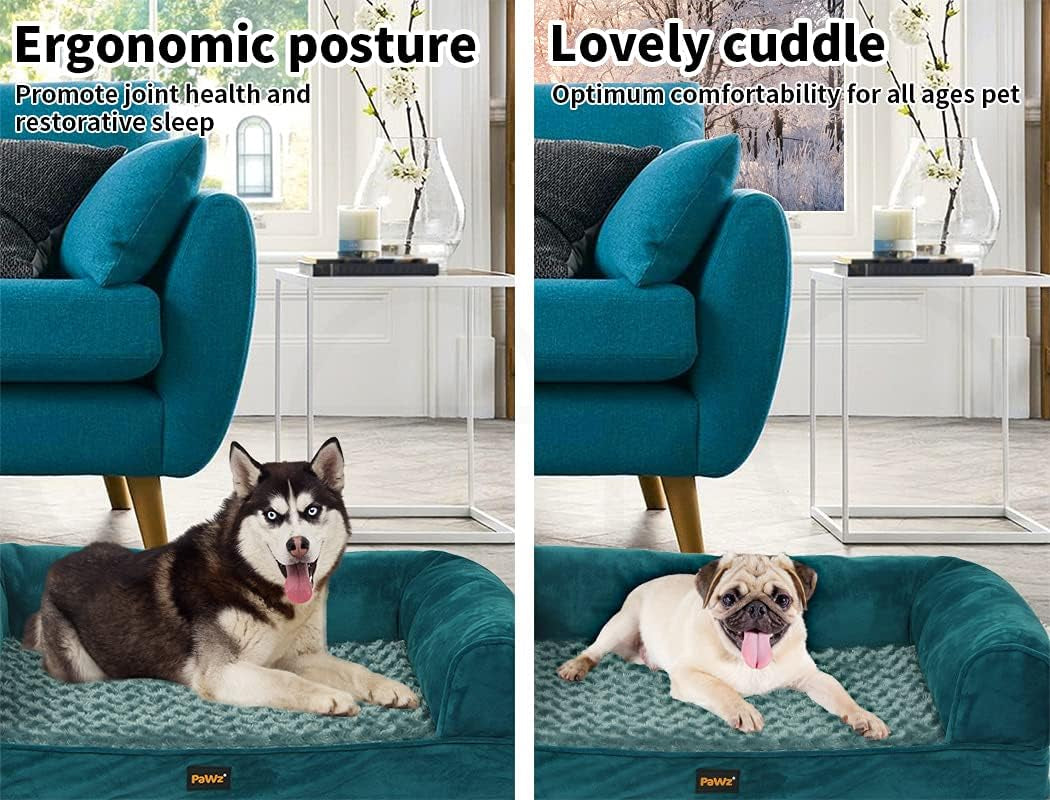 Pet Bed Sofa Dog Bedding Soft Warm Mattress Cushion Pillow Mat Plush XXL, Skin-Friendly Dog Bed Pillow, Orthopedic Dog Bed, Relieves Stress for Pet, Detachable Machine Washable Pet Plush Bed,Blue