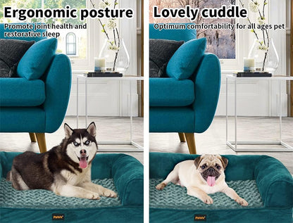 Pet Bed Sofa Dog Bedding Soft Warm Mattress Cushion Pillow Mat Plush XXL, Skin-Friendly Dog Bed Pillow, Orthopedic Dog Bed, Relieves Stress for Pet, Detachable Machine Washable Pet Plush Bed,Blue