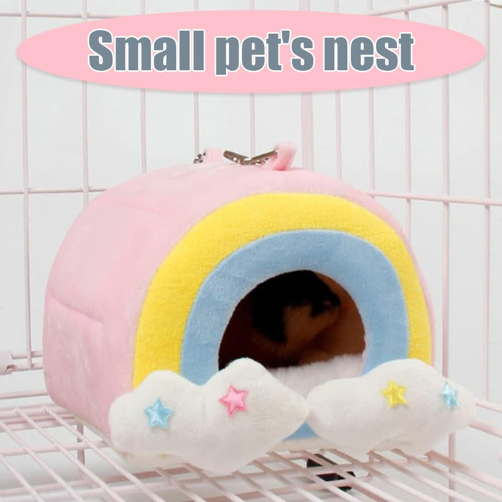 Soft Guinea Pig Bed, Cave Bed Nest Hideout, Warm House Cage Supplies, Small Animal Hideout for Chinchilla, Hamsters, Hedgehog, Machine Washable